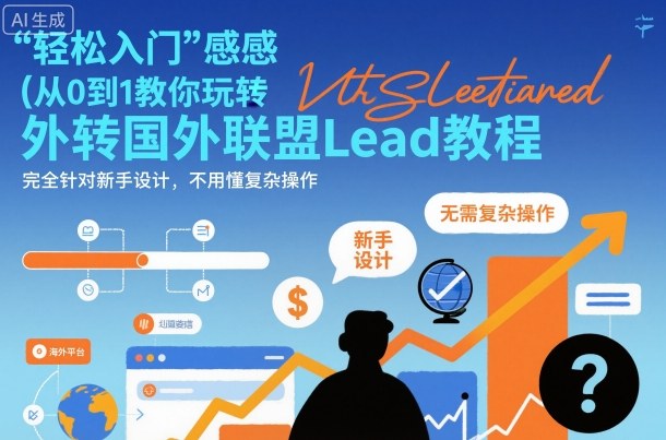 国外联盟賺美刀项目，从0到1教你玩转国外联盟Lead教程，纯新手可操作性100%-三月轻创