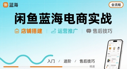 闲鱼蓝海电商实战，店铺搭建运营售后全流程-三月轻创