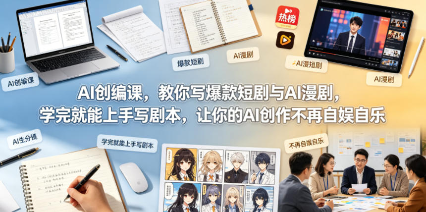 AI创编课,教你写爆款短剧与AI漫剧,学完就能上手写剧本,让你的AI创作不再自娱自乐 AI创编课,教你写爆款短剧与AI漫剧,学完就能上手写剧本,让你的AI创作不再自娱自乐