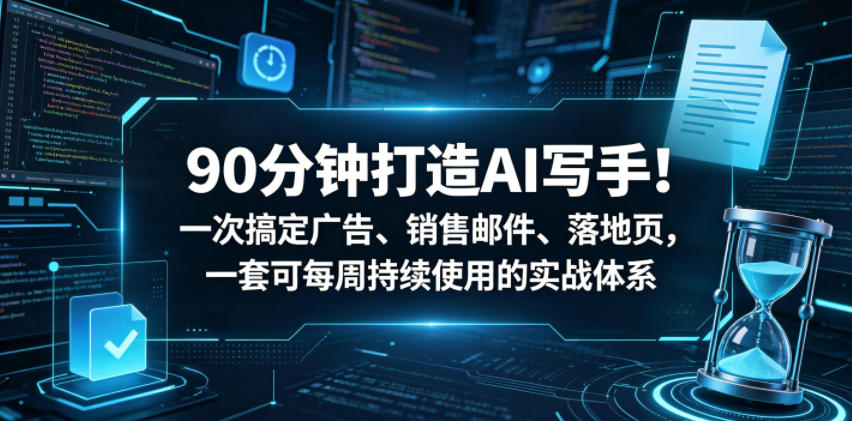 90分钟打造AI写手！一次搞定广告、销售邮件、落地页，一套可每周持续使用的实战体系【原创双语字幕】-三月轻创