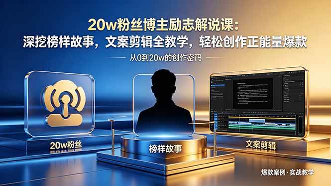(18648期)20w粉丝博主励志解说课:深挖榜样故事,文案剪辑全教学,轻松创作正能量爆款-三月轻创