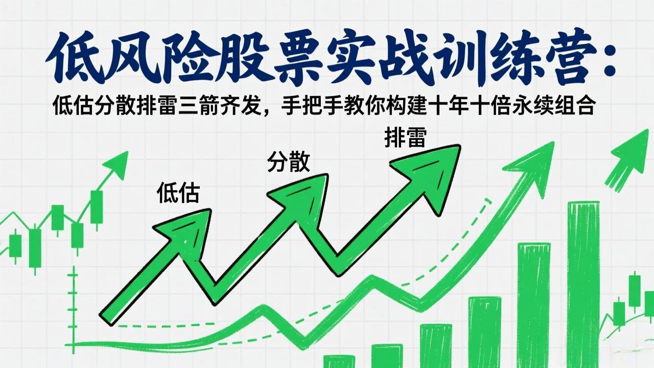 （17487期）低风险股票实战训练营：低估分散排雷三箭齐发，手把手教你构建十年十倍永续组合-三月轻创