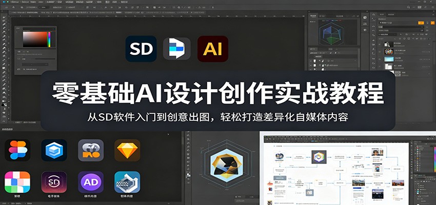 零基础AI设计创作实战教程：从SD软件入门到创意出图，轻松打造差异化自媒体内容-三月轻创