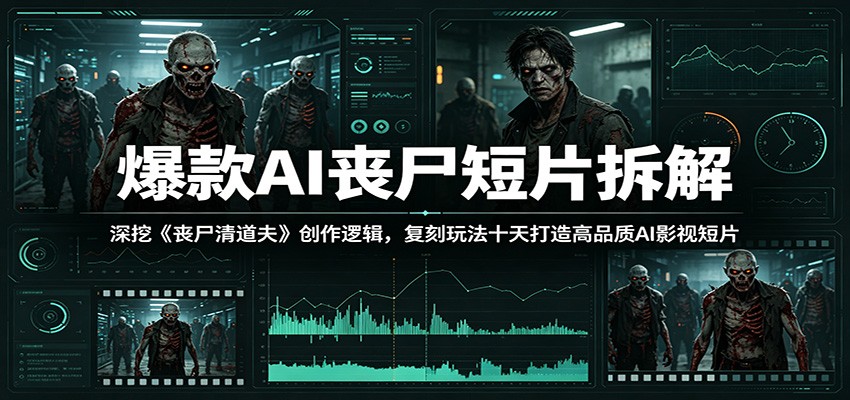 爆款AI丧尸短片拆解：深挖《丧尸清道夫》创作逻辑，复刻玩法快速打造高品质AI影视短片-三月轻创