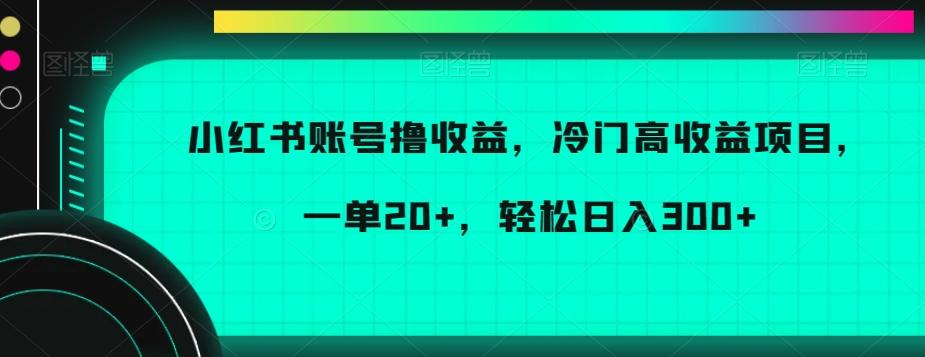 小红书账号撸收益，冷门高收益项目，一单20+，轻松日入300+【揭秘】-三月轻创