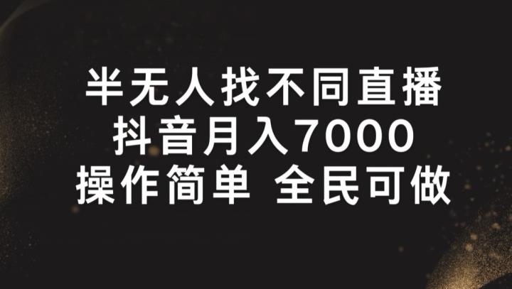 半无人找不同直播，月入7000+，操作简单 全民可做【揭秘】-三月轻创