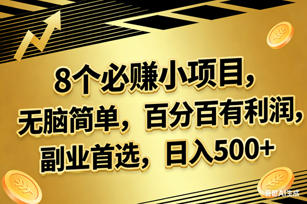（17793期）10个必赚的小项目，百分百有利润，无脑简单，副业首选，日入300+-三月轻创