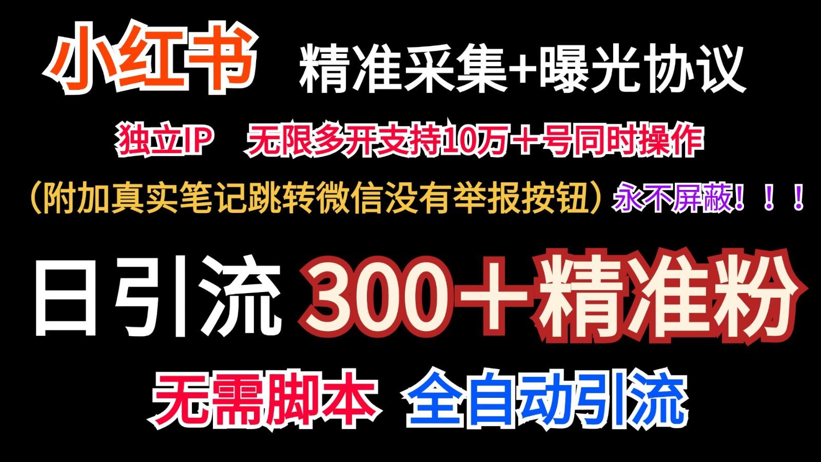 小红薯精准采集＋无限曝光＋真实笔记跳转微信，永不屏蔽(日引300＋精准粉)-三月轻创