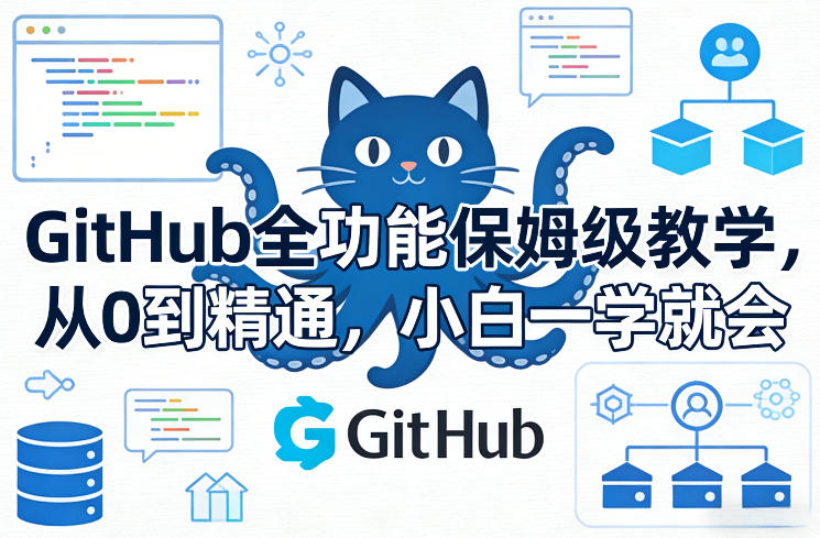 GitHub全功能保姆级教学，从0到精通，小白一学就会-三月轻创