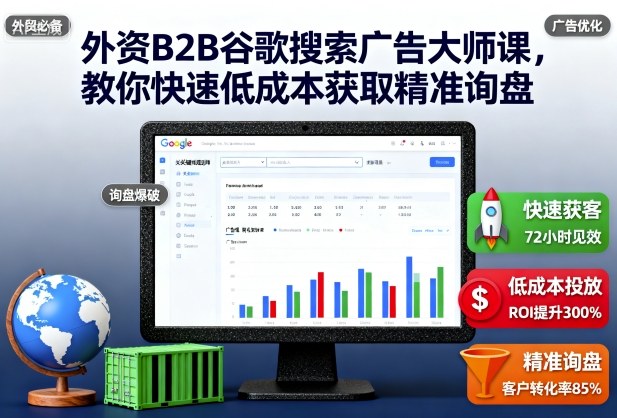 外资B2B谷歌搜索广告大师课，教你快速低成本获取精准询盘-三月轻创