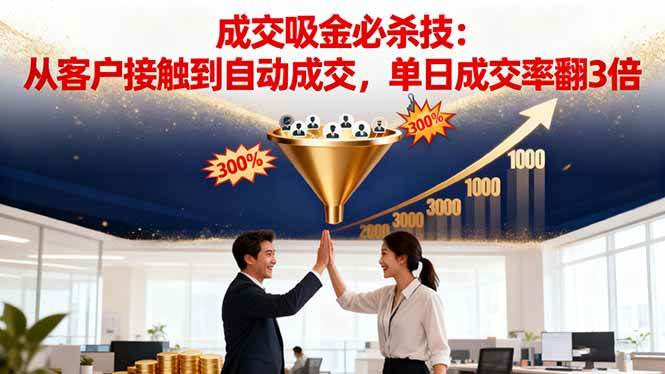 （16432期）吸金成交营销必杀技：从客户接触到自动成交，单日成交率翻3倍-三月轻创