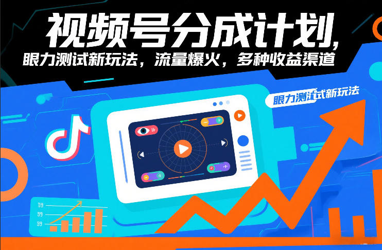 视频号分成计划，眼力测试新玩法，流量爆火，多种收益渠道-三月轻创