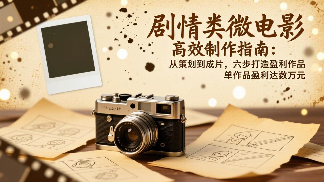 （17086期）剧情类微电影高效制作指南：从策划到成片，六步打造盈利作品，单作品盈利达数万元-三月轻创