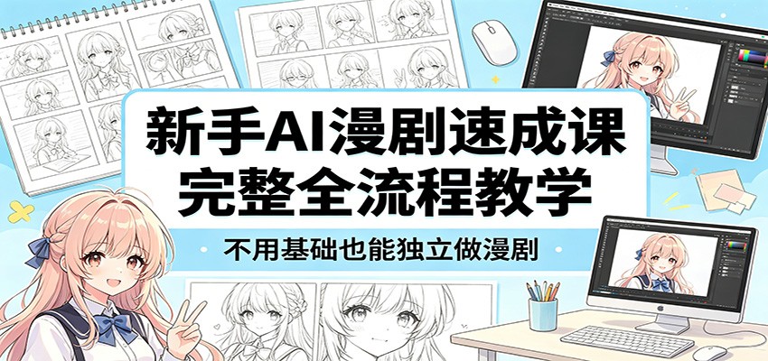 新手AI漫剧速成课:完整全流程教学,不用基础也能独立做漫剧-三月轻创