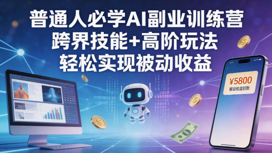 普通人必学AI副业训练营跨界技能+高阶玩法轻松实现被动收益-三月轻创