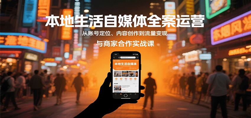 本地生活自媒体全案运营，从账号定位、内容创作到流量变现与商家合作实战课-三月轻创