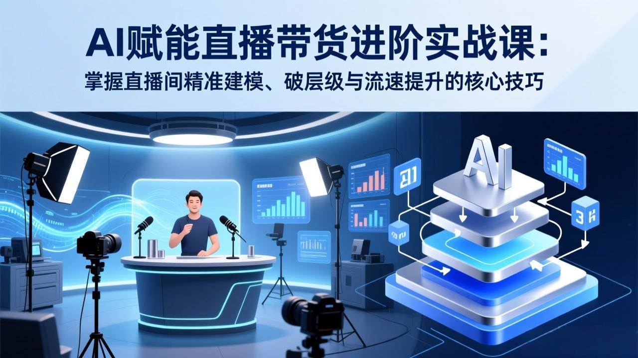 （17405期）AI赋能直播带货进阶实战课：掌握直播间精准建模、破层级与流速提升的核心技巧-三月轻创