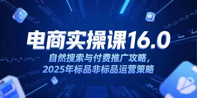 （15262期）淘宝电商运营课16.0，自然搜索与付费推广攻略，2025年标品非标品运营策略-三月轻创