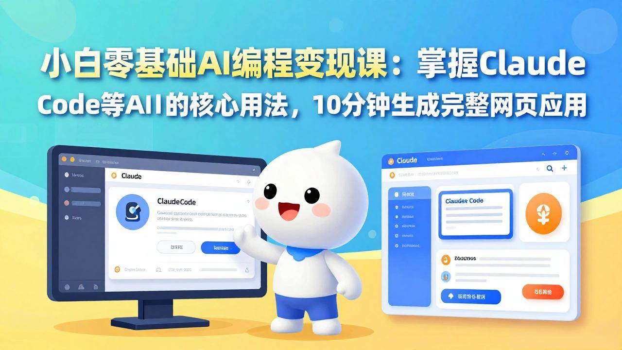 （17562期）小白零基础AI编程变现课：掌握Claude Code等AI工具的核心用法，10分钟生成完整网页应用-三月轻创