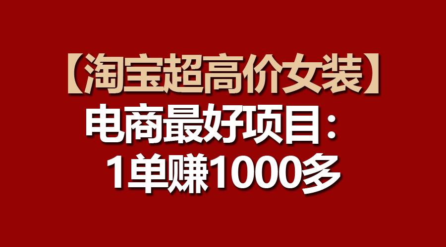 【淘宝超高价女装】电商最好项目：一单赚1000多-三月轻创