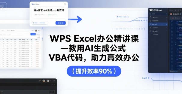 WPS Excel办公精讲课，教用 AI 生成公式，VBA 代码，助力高效办公-三月轻创