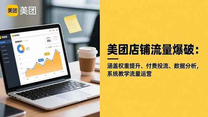 （16499期）美团店铺流量爆破：涵盖权重提升、付费投流、数据分析，系统教学流量运营-三月轻创