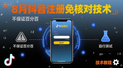 8月抖音注册免核对技术，不保证百分百，自测-三月轻创