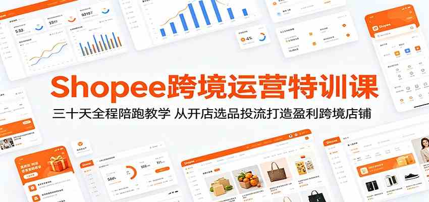 Shopee跨境运营特训课:三十天全程陪跑教学,从开店选品投流打造盈利跨境店铺-三月轻创