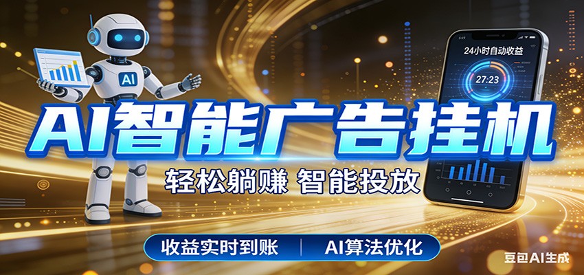 智能广告挂机新时代，利用碎片化时间实现稳定被动收益，AI帮你持续盈利-三月轻创