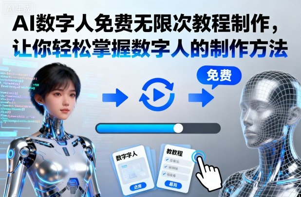 AI数字人免费无限次教程制作，让你轻松掌握数字人的制作方法-三月轻创