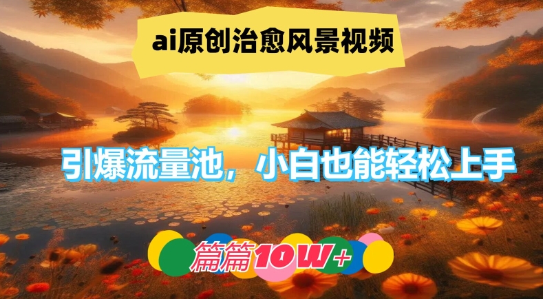 ai原创治愈风景视频，引爆流量池，小白也能轻松上手，篇篇10w+【揭秘】-三月轻创
