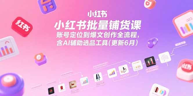 （15279期）小红书批量铺货课，账号定位到爆文创作全流程，含AI辅助选品工具(更新6月)-三月轻创