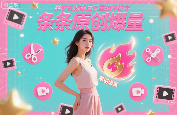 美女视频搬运去重技术教学，条条原创爆量-三月轻创