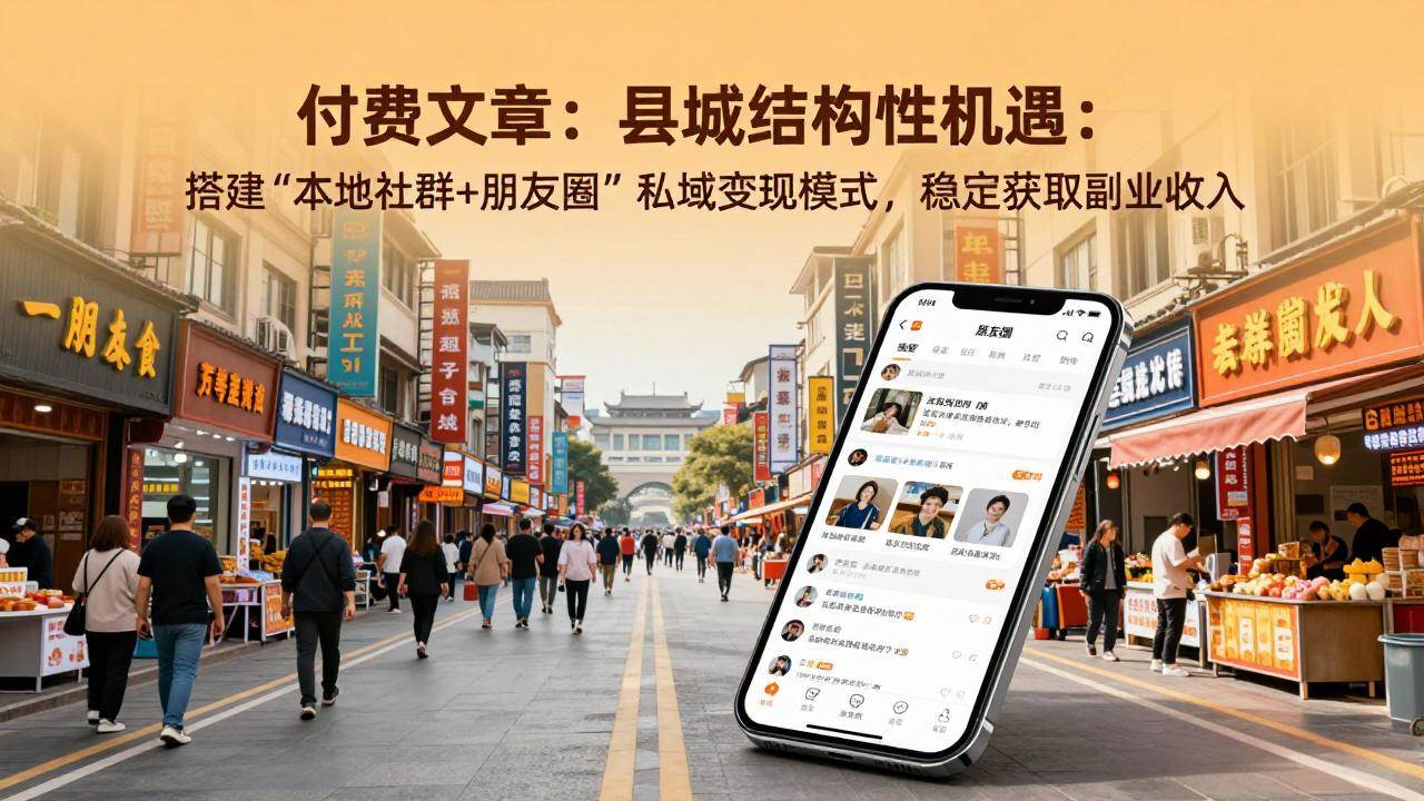 （17518期）付费文章：县城结构性机遇：搭建“本地社群+朋友圈”私域变现模式，稳定获取副业收入-三月轻创