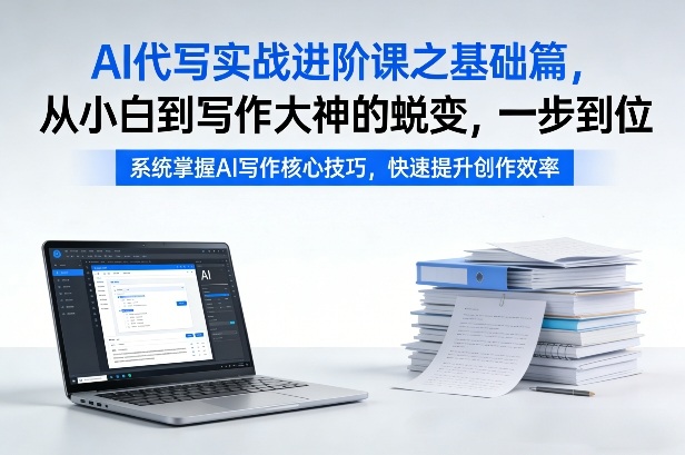 AI代写实战进阶课之基础篇，从小白到写作大神的蜕变，一步到位【揭秘】-三月轻创