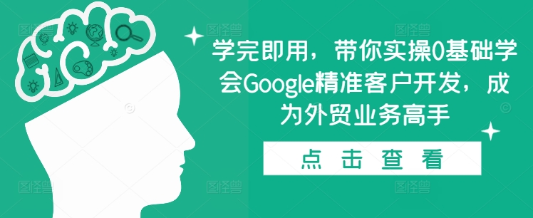 学完即用，带你实操0基础学会Google精准客户开发，成为外贸业务高手-三月轻创