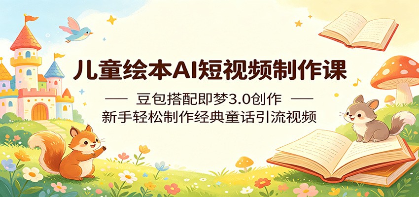 儿童绘本AI短视频制作课：豆包搭配即梦3.0创作，新手轻松制作经典童话引流视频-三月轻创