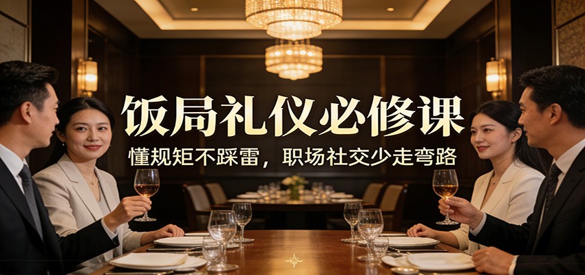 公众号收费文章：《饭局礼仪必修课：懂规矩不踩雷，职场社交少走弯路》-三月轻创
