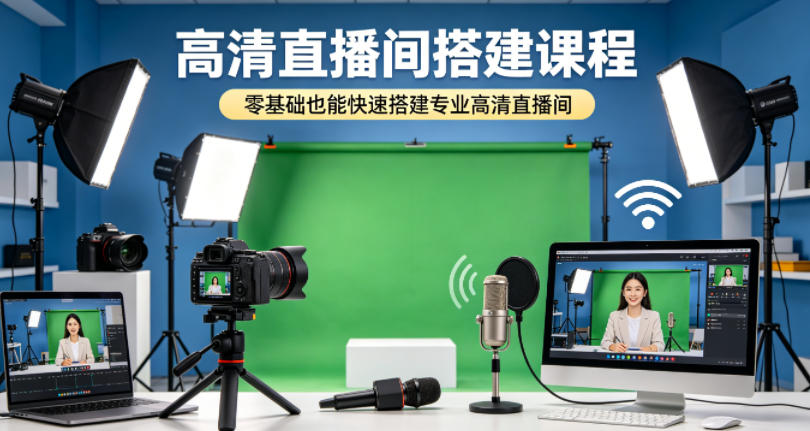 高清直播间搭建课程，零基础也能快速搭建专业高清直播间-三月轻创