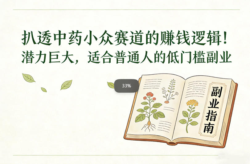 扒透中药小众赛道的賺米逻辑,潜力巨大,适合普通人的低门槛副业-三月轻创