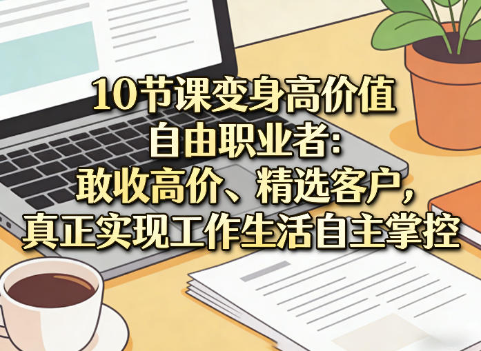10节课变身高价值自由职业者:敢收高价、精选客户,真正实现工作生活自主掌控-三月轻创