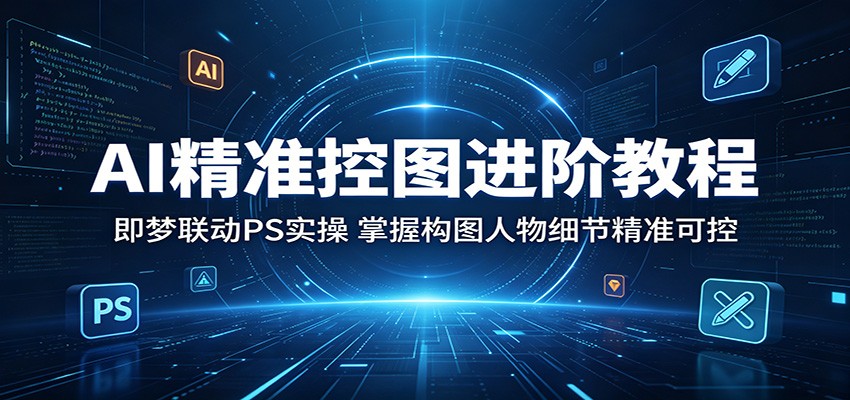 AI精准控图进阶教程:即梦联动PS实操,掌握构图人物细节精准可控-三月轻创