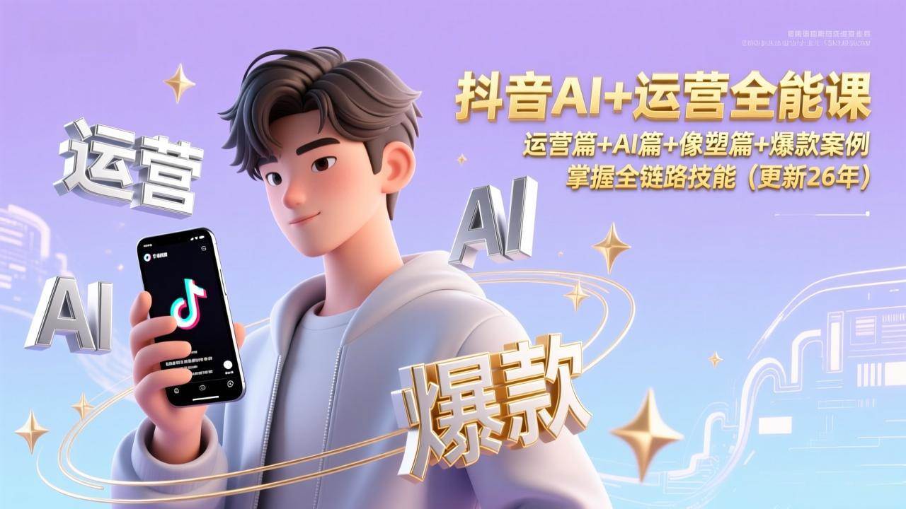 (17078期)抖音AI+运营全能课,运营篇+AI篇+像塑篇+爆款案例,掌握全链路技能(更新26年)-三月轻创