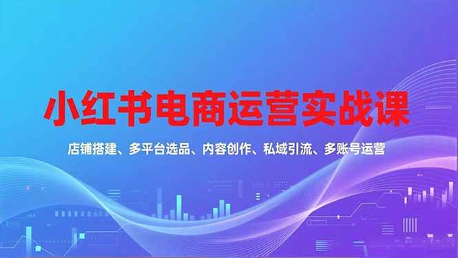 （16695期）小红书电商运营实战课，店铺搭建、多平台选品、内容创作、私域引流、多账号运营等玩法-三月轻创