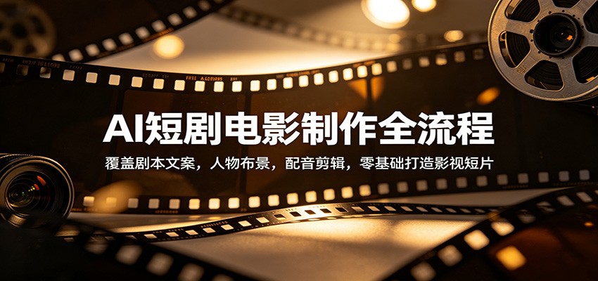 AI短剧电影制作全流程：覆盖剧本文案，人物布景，配音剪辑，零基础打造影视短片-三月轻创