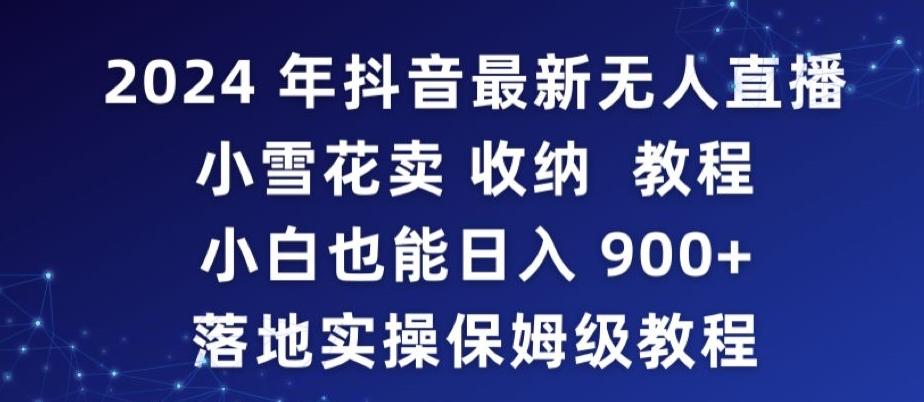 2024年抖音最新无人直播小雪花卖收纳教程，小白也能日入900+落地实操保姆级教程【揭秘】-三月轻创