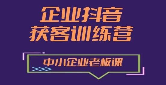 企业抖音营销获客增长训练营，中小企业老板必修课-三月轻创