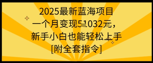 2025最新蓝海项目一个月变现1w+新手小白也能轻松上手【附全套指令】-三月轻创