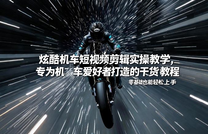 炫酷机车短视频剪辑实操教学，专为机车爱好者打造的干货教程，零基础也能轻松上手-三月轻创