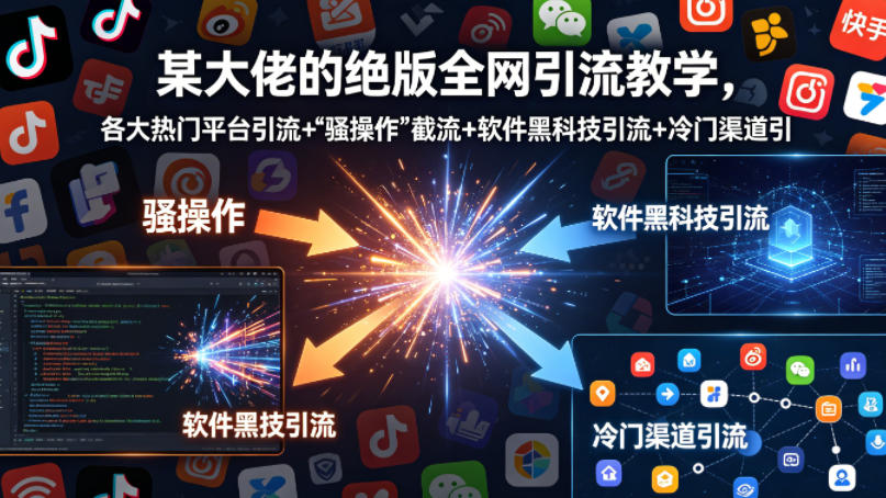 某大佬的绝版全网引流教学，各大热门平台引流+”骚操作”截流+软件黑科技引流+冷门渠道引流等-三月轻创